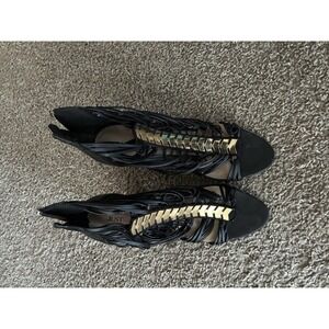 Sexy Black And Gold High Heels Just Fab